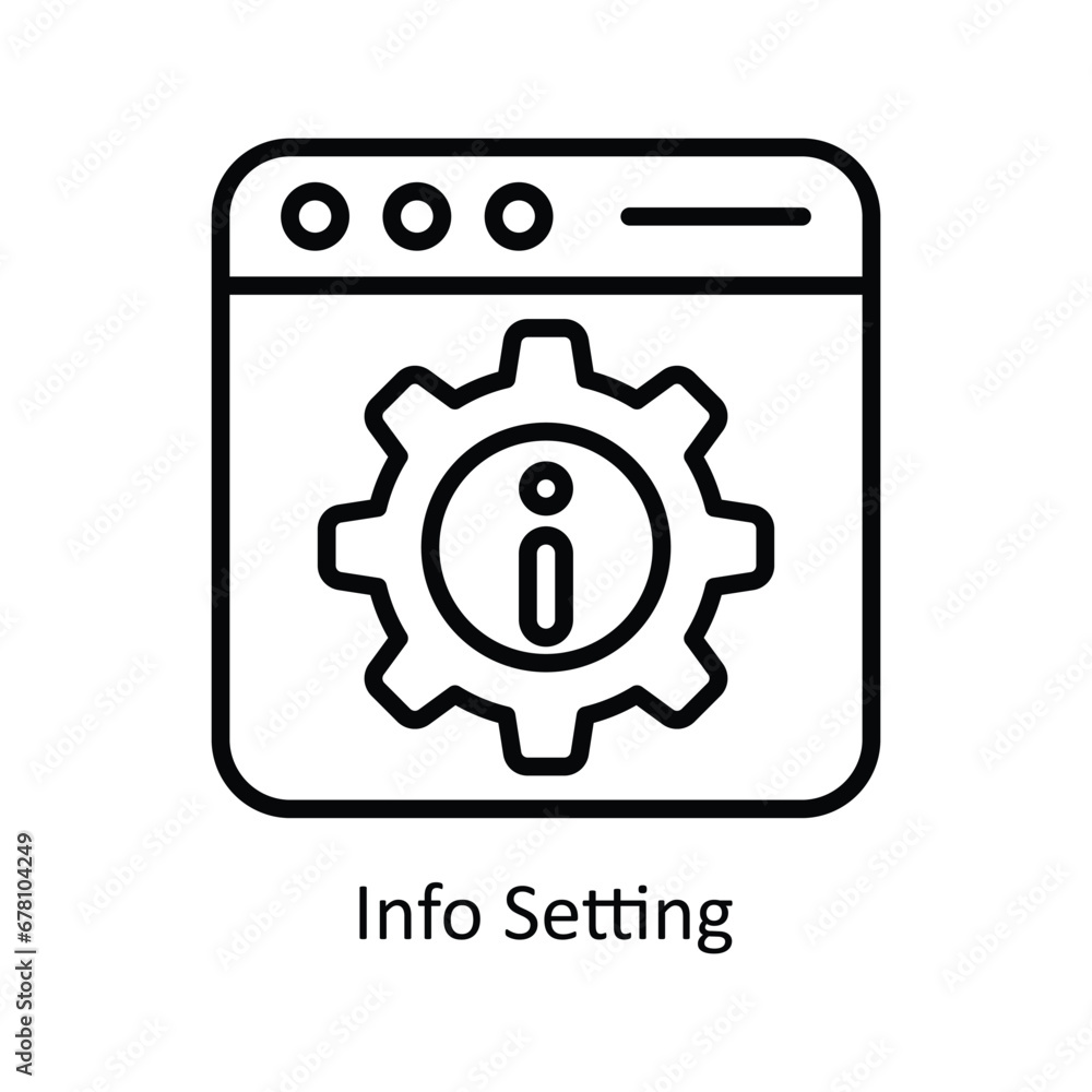 Info Setting vector outline Icon Design illustration. Business And Management Symbol on White background EPS 10 File Info Setting vector outline Icon Design illustration. Business And Management Symbol on White background EPS 10 File