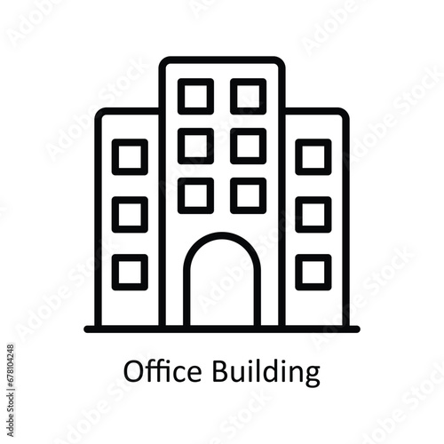 Office Building vector outline Icon Design illustration. Business And Management Symbol on White background EPS 10 File