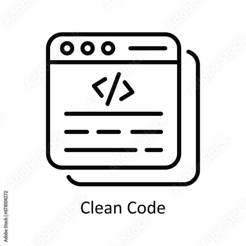 Clean code   vector outline Icon Design illustration. Business And Management Symbol on White background EPS 10 File