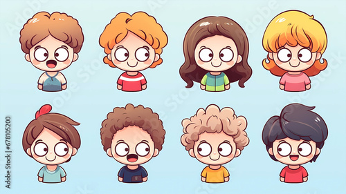 Hand drawn cartoon cute kids children's day illustration
