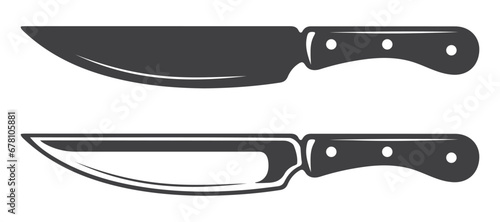 Kitchen Knife Vector Illustration Silhouette