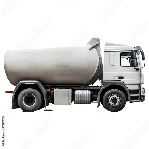 Concrete truck on transparent background, white background, isolated, icon material, commercial photography