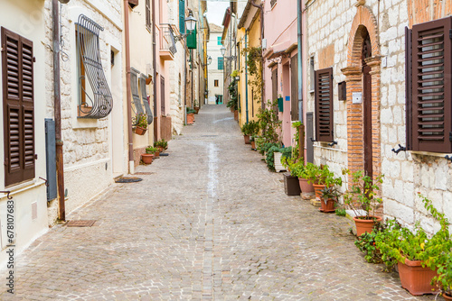Fototapeta Naklejka Na Ścianę i Meble -  Sirolo is a picturesque town situated along the Adriatic coast in the Marche region of Italy. Known for its stunning beaches, clear blue waters, and charming historic center.