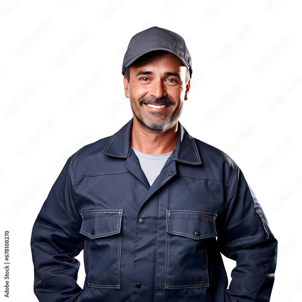 Factory worker in uniform on transparent background, white background, isolated, icon material, commercial photography Factory worker in uniform on transparent background, white background, isolated, icon material, commercial photography