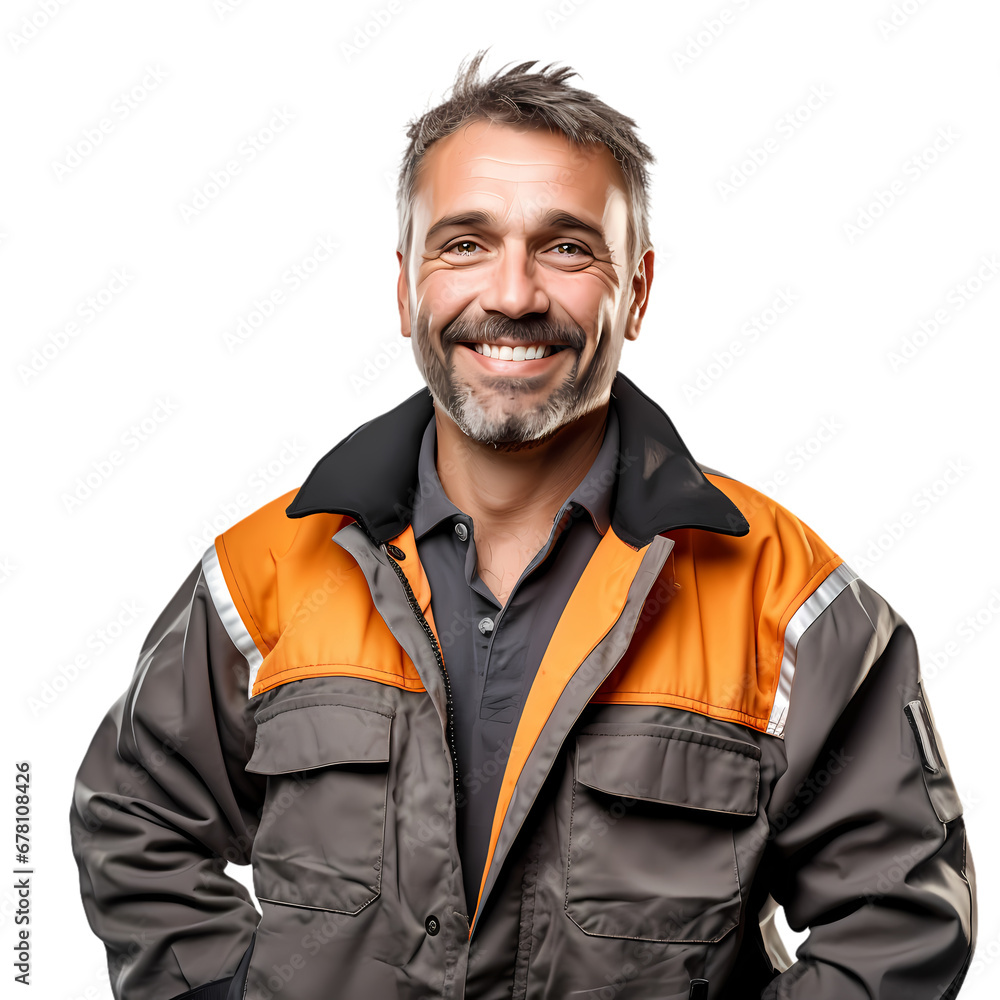 Factory worker in uniform on transparent background, white background, isolated, icon material, commercial photography Factory worker in uniform on transparent background, white background, isolated, icon material, commercial photography