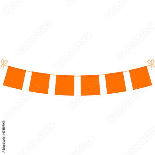 Colorful Bunting Flag Flat Style Illustration PNG Transparent Background