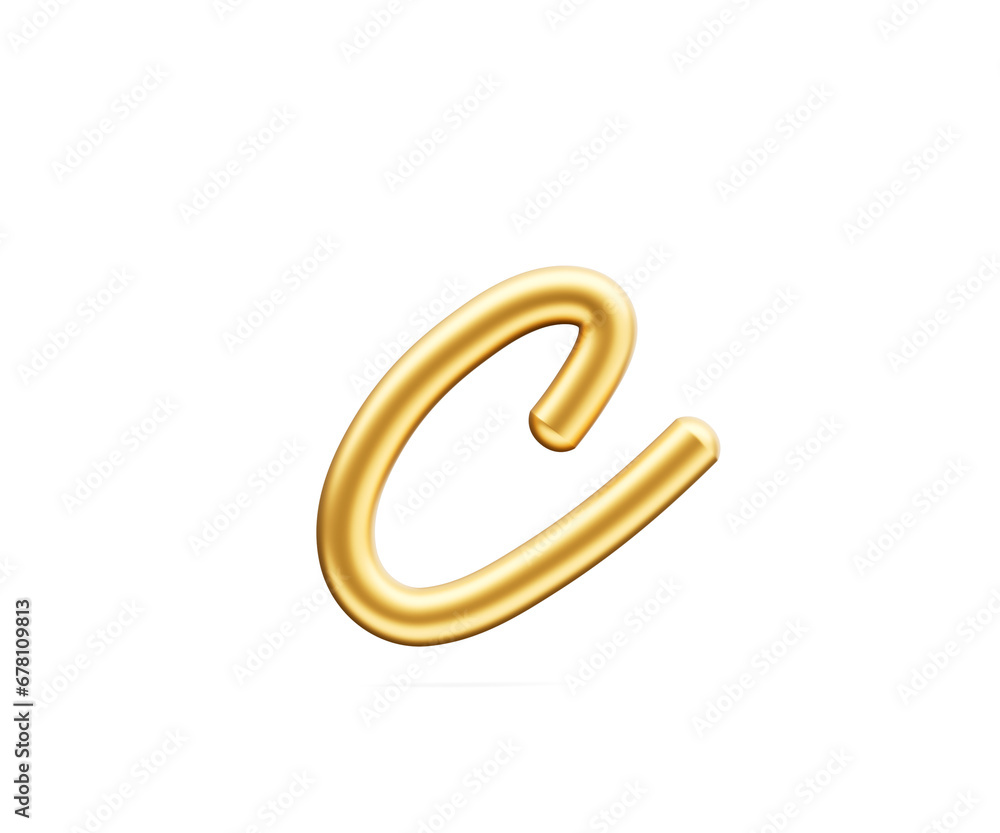 3d Golden Shiny Small Letter c Alphabet c Rounded Inflatable Font White Background 3d Illustration 3d Golden Shiny Small Letter c Alphabet c Rounded Inflatable Font White Background 3d Illustration