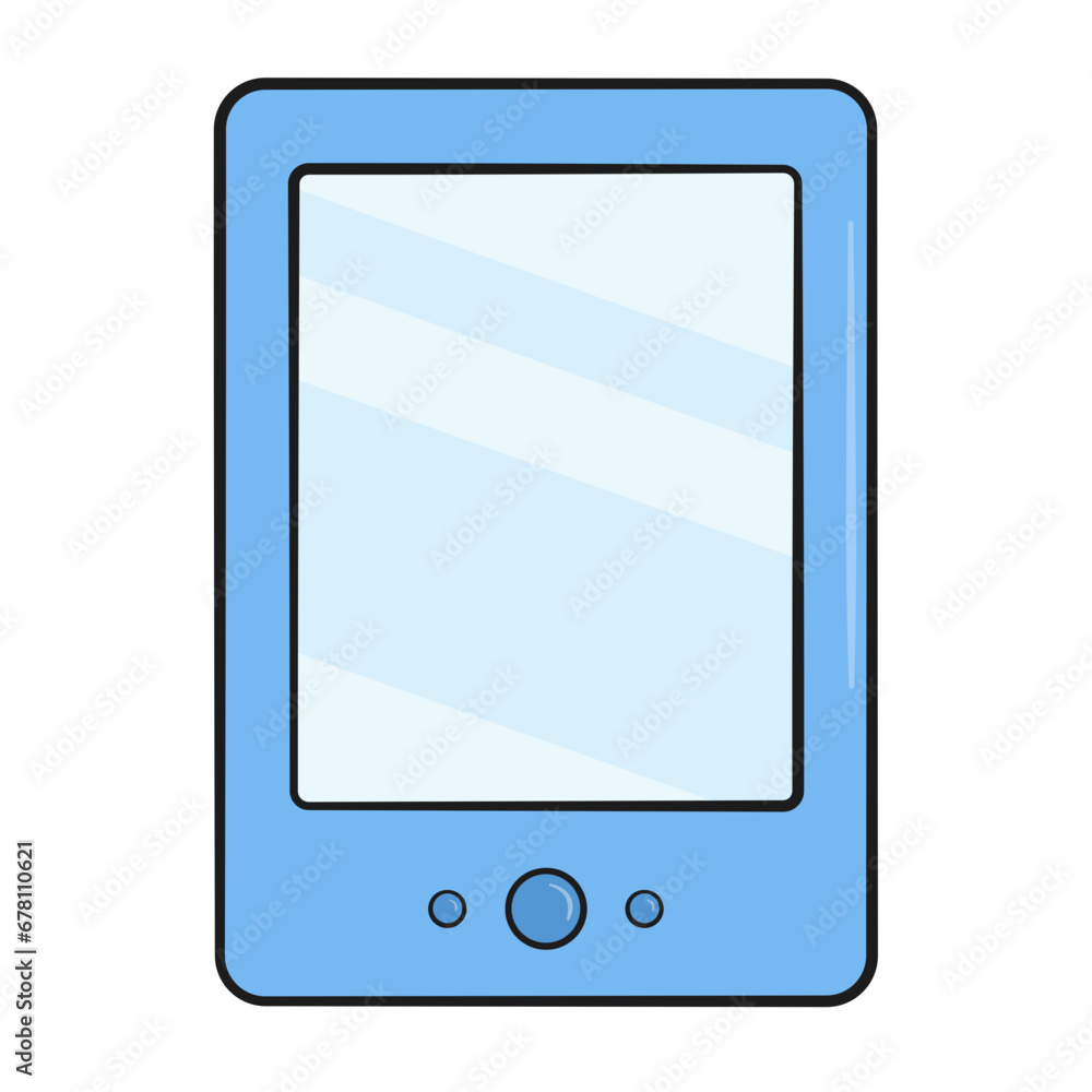 Ebook reader. Cartoon Ebook reader. Cartoon
