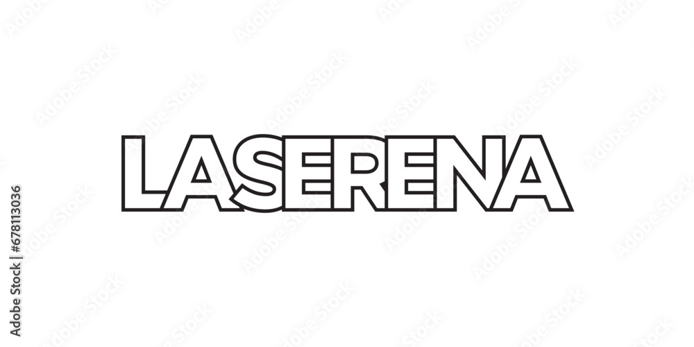 La Serena in the Chile emblem. The design features a geometric style, vector illustration with bold typography in a modern font. The graphic slogan lettering. La Serena in the Chile emblem. The design features a geometric style, vector illustration with bold typography in a modern font. The graphic slogan lettering.