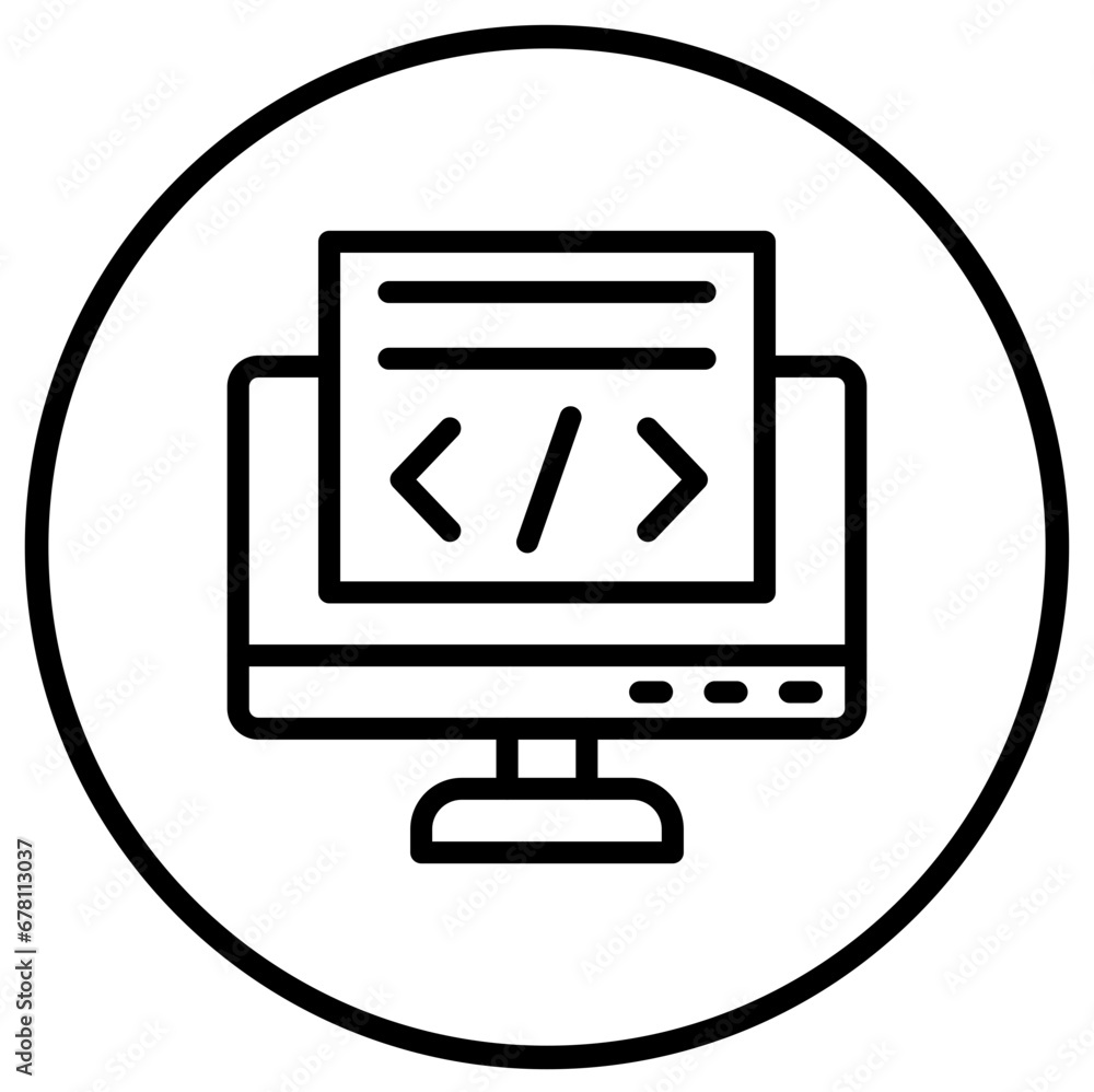 Coding Vector Icon Design Illustration Coding Vector Icon Design Illustration