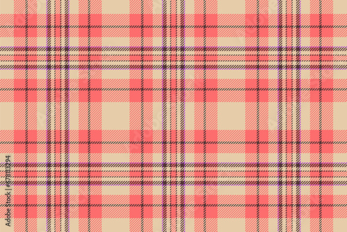 Textile texture fabric of seamless background tartan with a check plaid pattern vector.