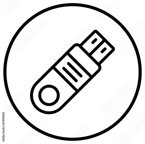 Flash Disk Vector Icon Design Illustration