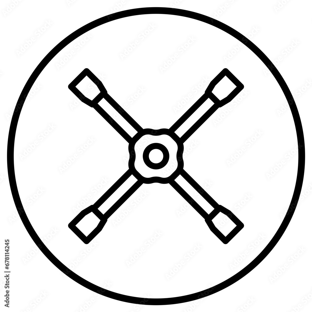 Lug wrench Vector Icon Design Illustration Lug wrench Vector Icon Design Illustration