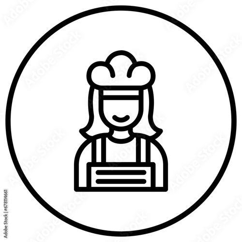 Female Chef Vector Icon Design Illustration