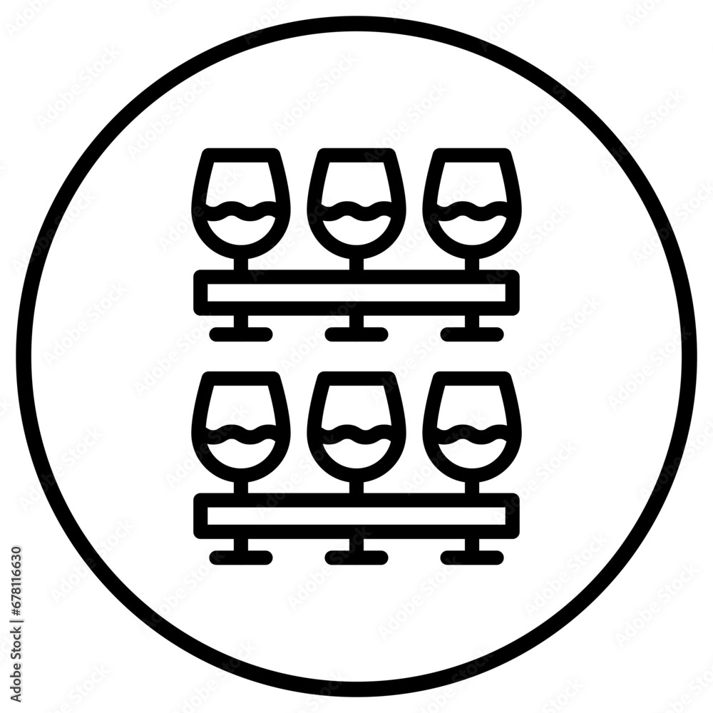 Fototapeta premium Wine Glasses Vector Icon Design Illustration