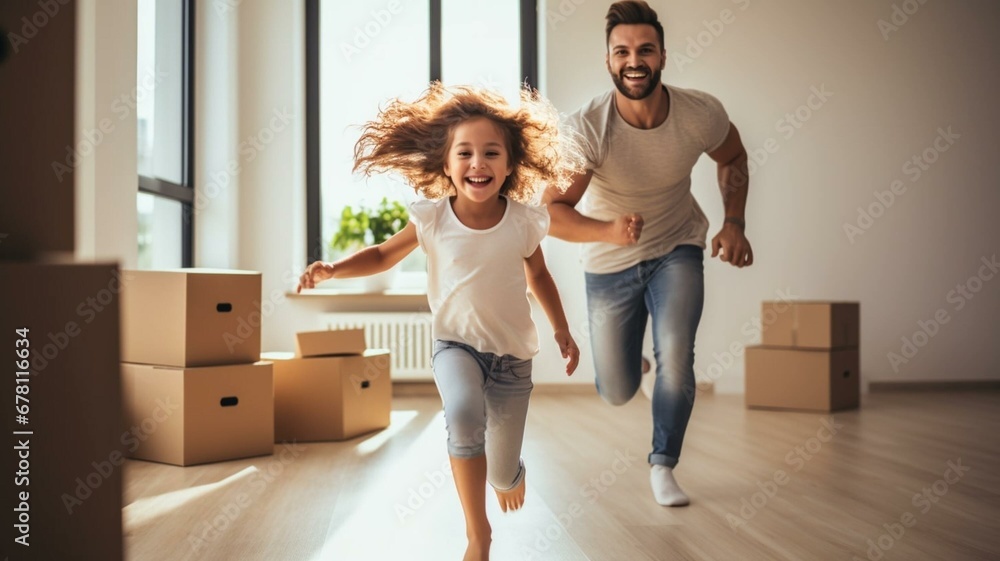 family moving into new home family moving into new home
