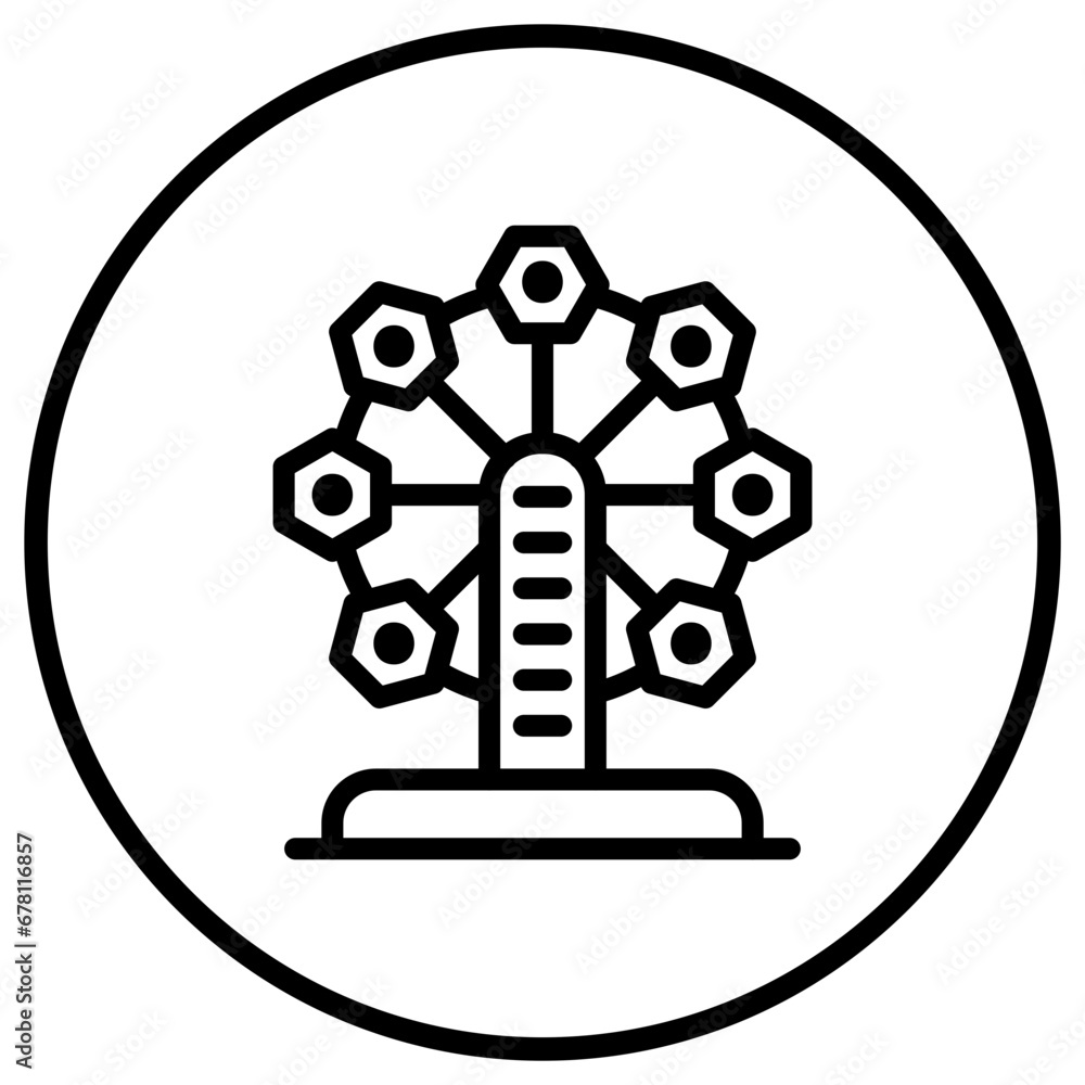 Ferris Wheel Vector Icon Design Illustration Ferris Wheel Vector Icon Design Illustration