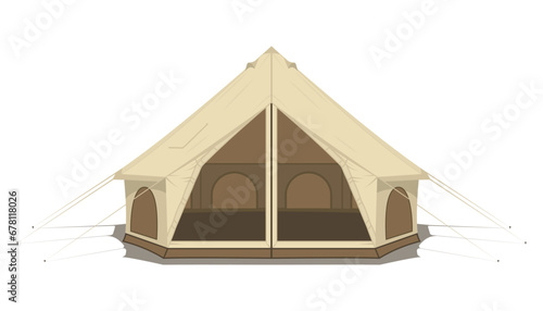 Canvas Bell Tent Vector Illustration