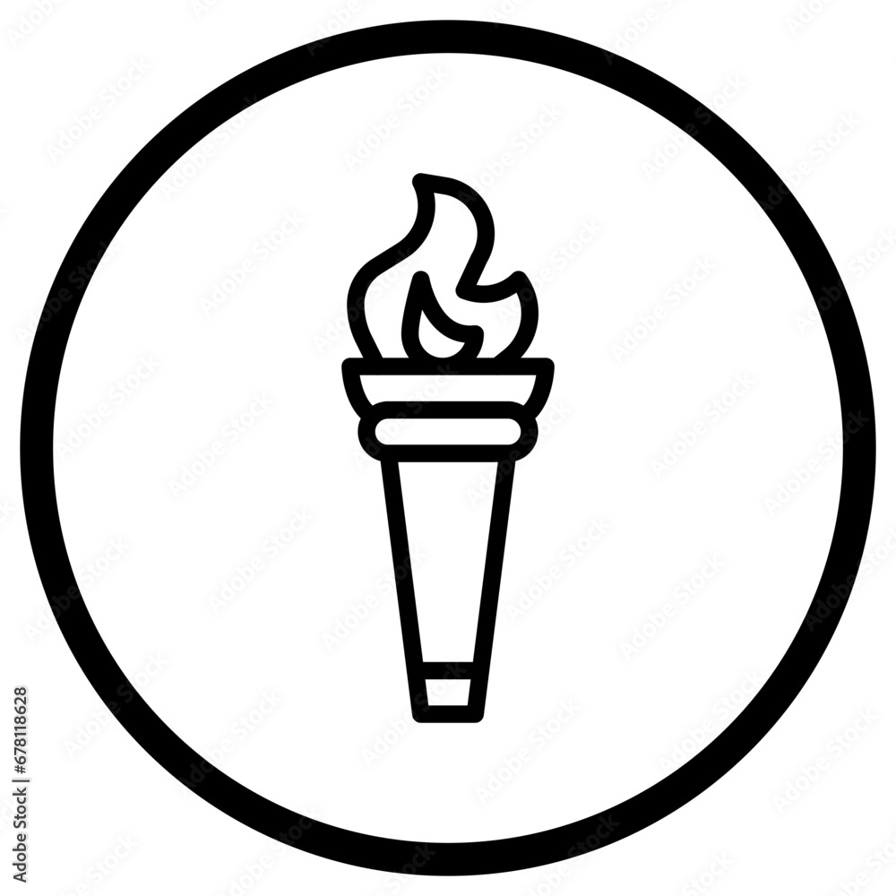 Obraz premium Fire torch Vector Icon Design Illustration