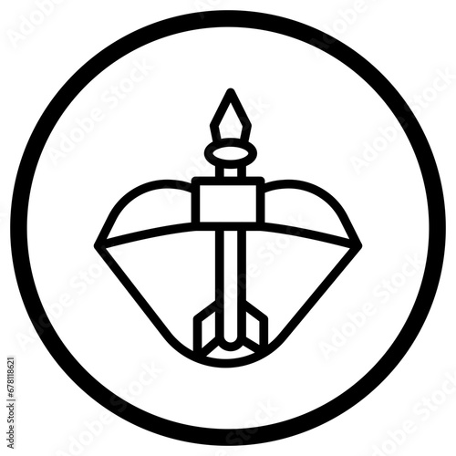 Crossbow Vector Icon Design Illustration