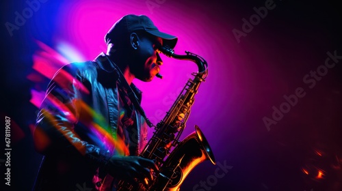 Saxophonist in Bokeh Effect