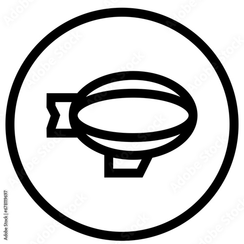 Flying Airship Vector Icon Design Illustration