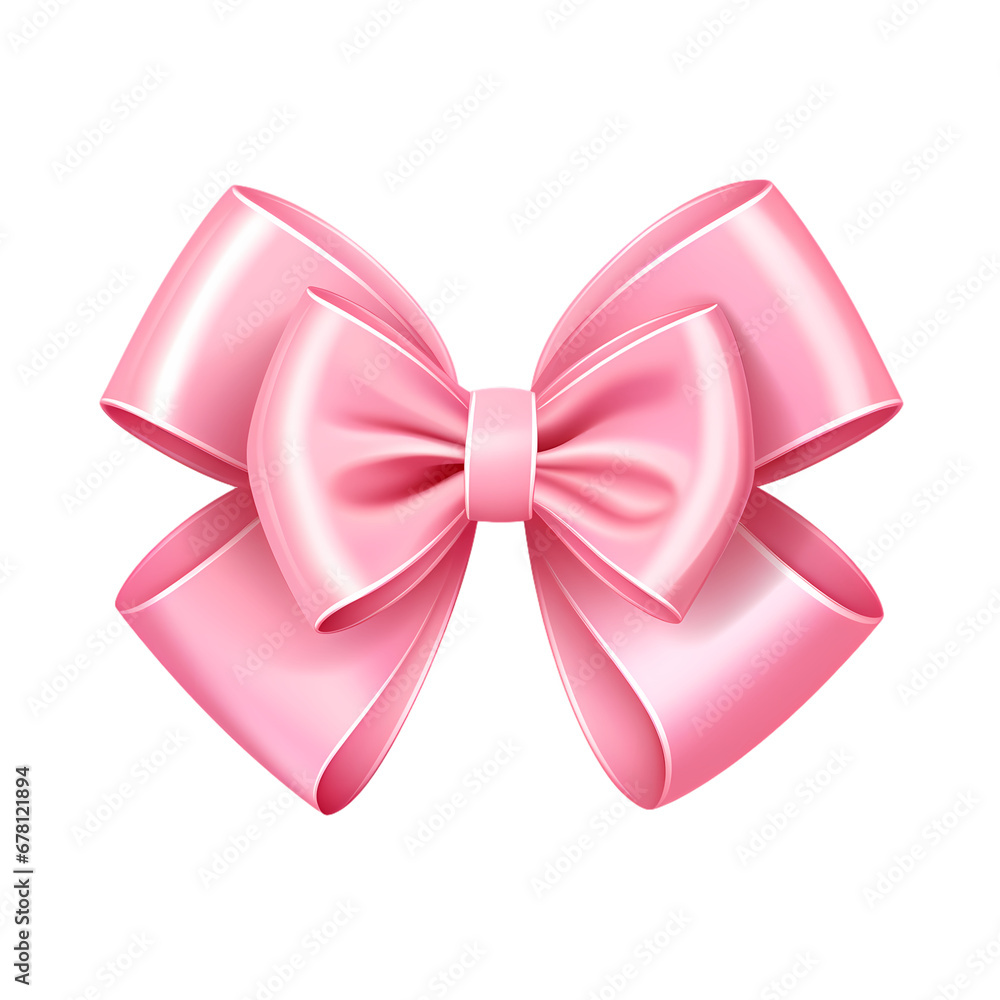 Birthday bow ribbon on transparent background, white background, isolated, icon material, vector illustration