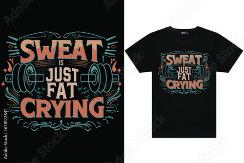 Typography gym t shirt
