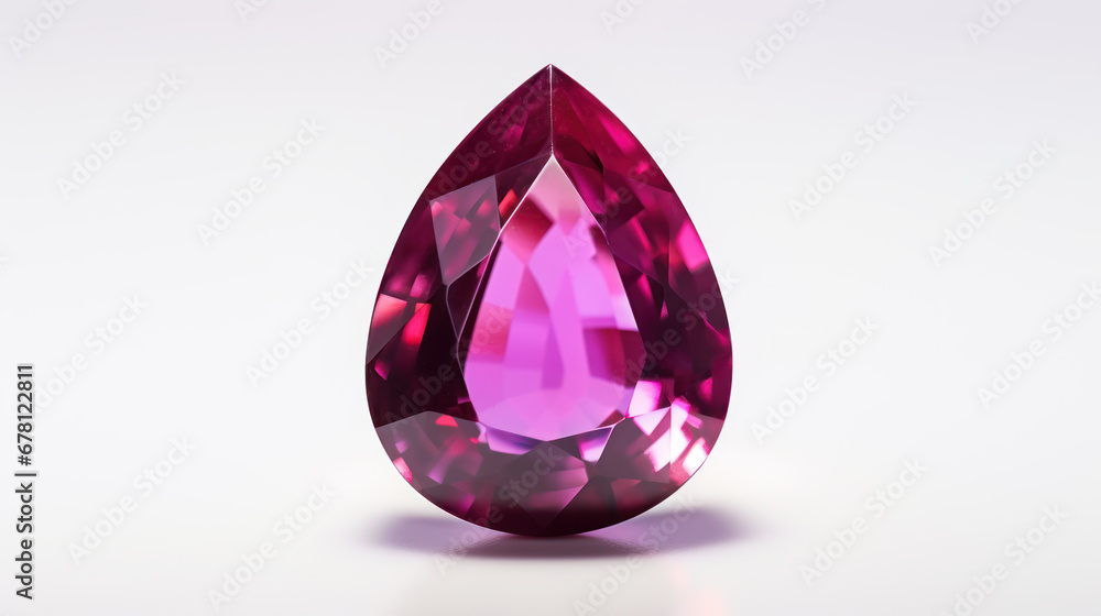 Red ruby on white background Red ruby on white background