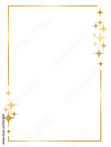 golden Stardust decorative frame , ornament frame ,gold frames , decorating various festivals ornament isolated on white background transparent background png file ready to use
