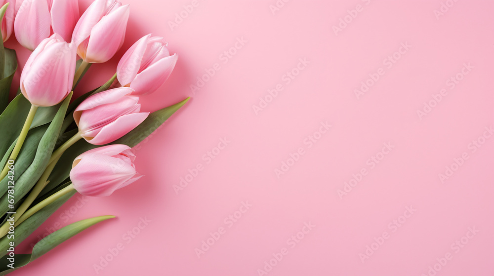 Bouquet of pink tulips