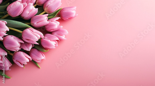 Bouquet of pink tulips