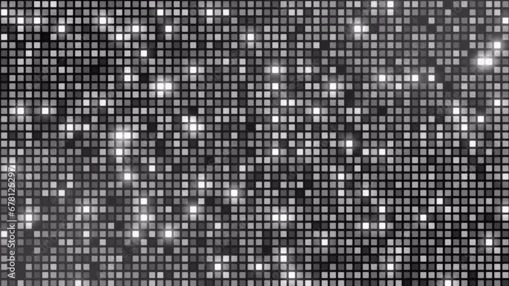 4K motion loop background with flashing black and white grids irregularly.