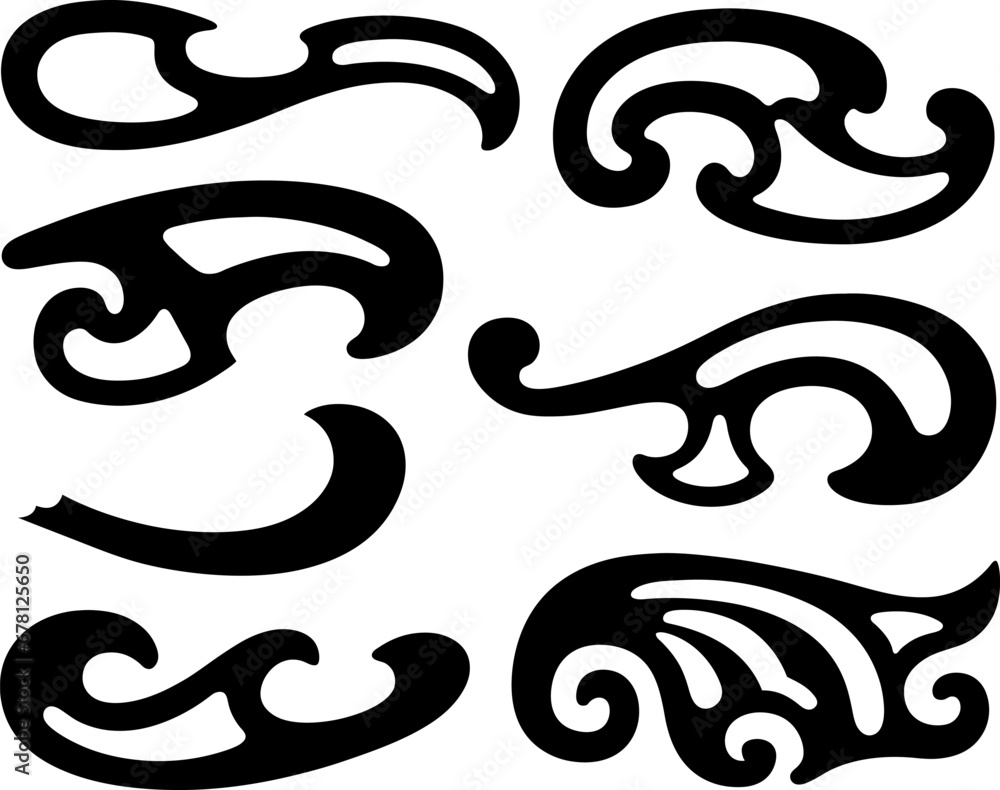 Collection of different french curves isolated on white Collection of different french curves isolated on white