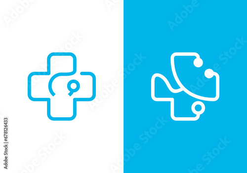 stethoscope logo healthcare and medical design vector illustration	
