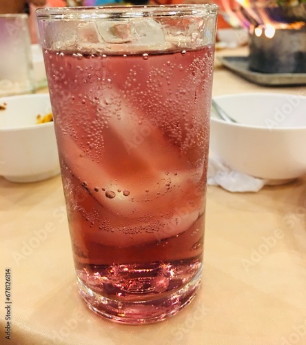 cocktail with ice and lemon