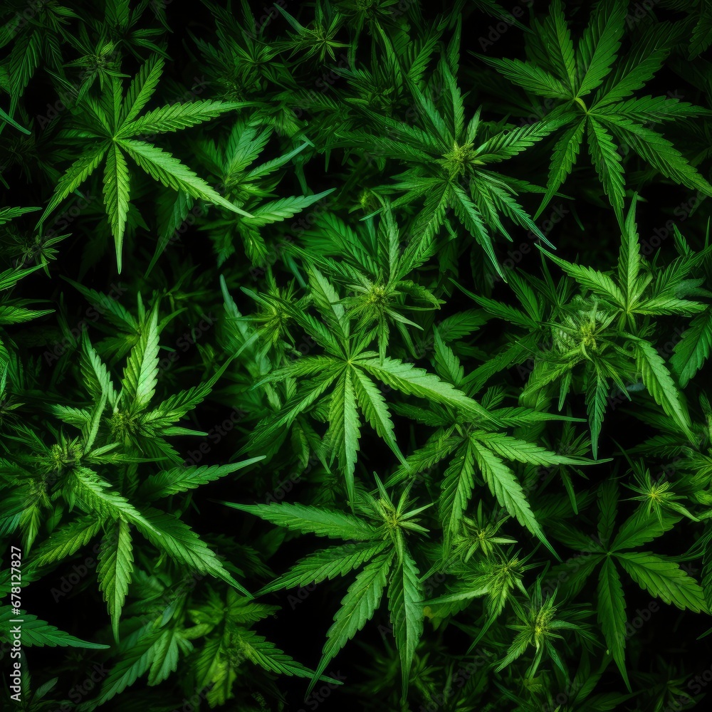 Fototapeta premium Cannabis leaves background pattern texture