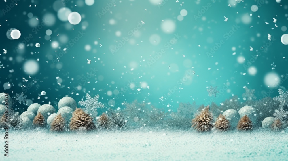 Snowflakes Falling, Bokeh Background, White Snow on Blue Background, Christmas Theme, Christmas Background, Copy Space, Christmas Ornaments Snowflakes Falling, Bokeh Background, White Snow on Blue Background, Christmas Theme, Christmas Background, Copy Space, Christmas Ornaments