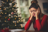 A person worried and stressed about Christmas time