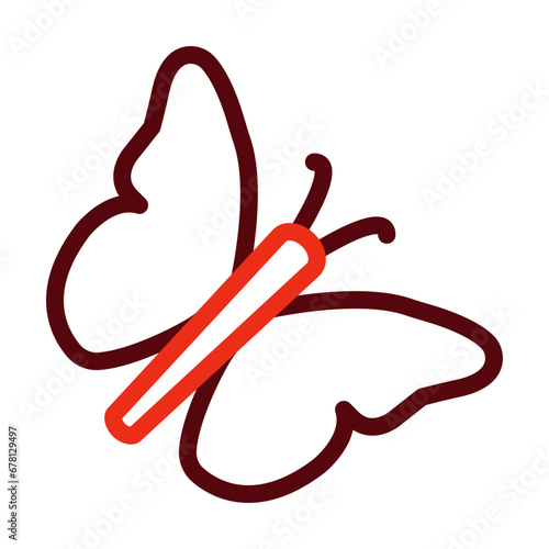 Butterfly Thick Line Two Colors Icon Design