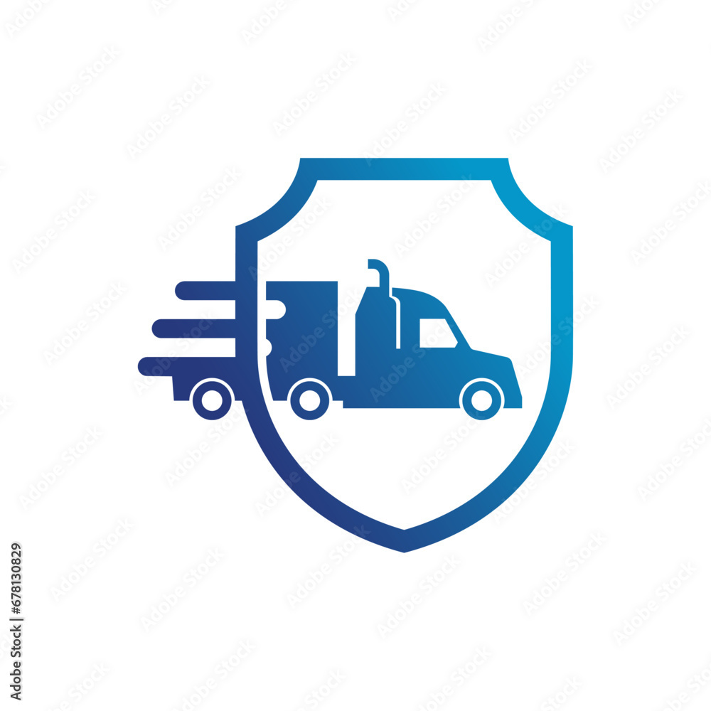 Truck silhouette abstract logo template vector. Logistic delivery, express fast shipping logo design template Truck silhouette abstract logo template vector. Logistic delivery, express fast shipping logo design template