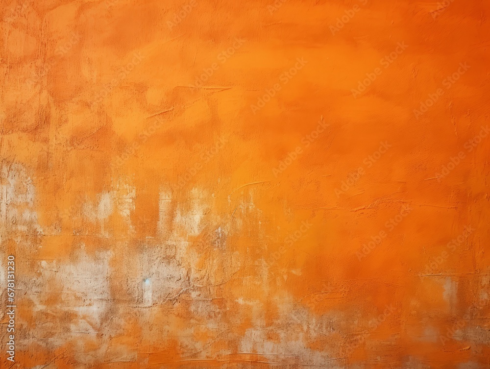 Vibrant orange palette, textured with delicate scratches, Generative AI