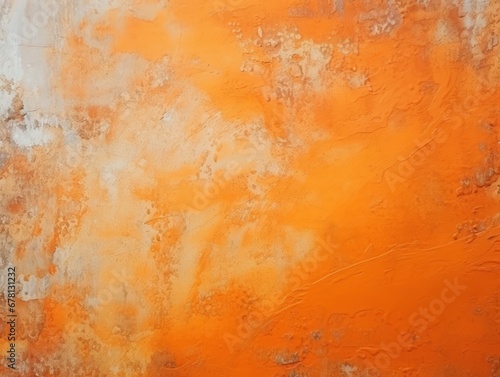 Vibrant orange palette, textured with delicate scratches, Generative AI