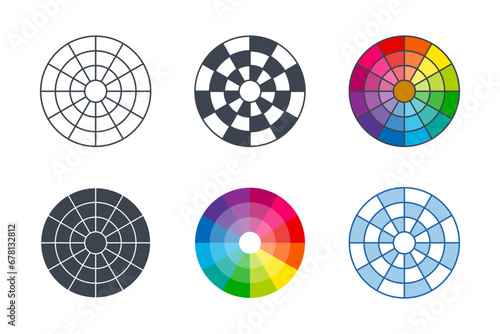 Color Wheel icon collection with different styles. color circle isolated icon symbol vector illustration isolated on white background