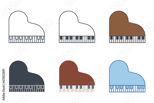piano icon collection with different styles. piano icon symbol vector illustration isolated on white background