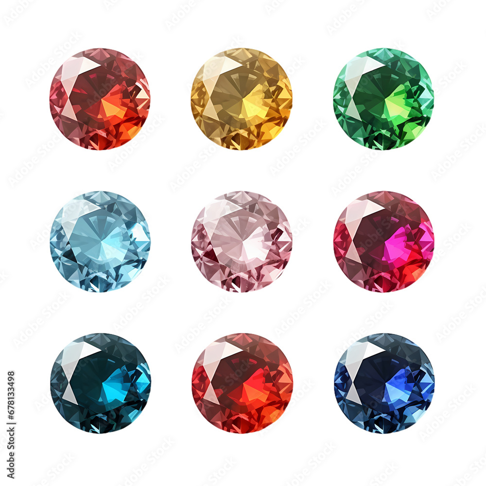 Diamond on transparent background, white background, isolated, icon material, vector illustration