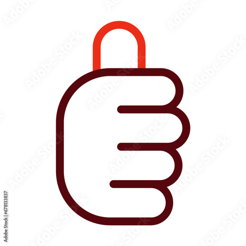 Hand Gesture Thick Line Two Colors Icon Design