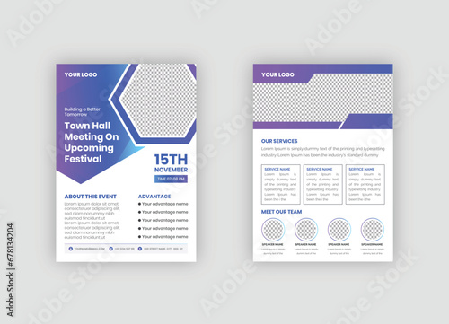 Set of Town hall meeting flyer templates, city hall template bundle, vector illustration eps 10