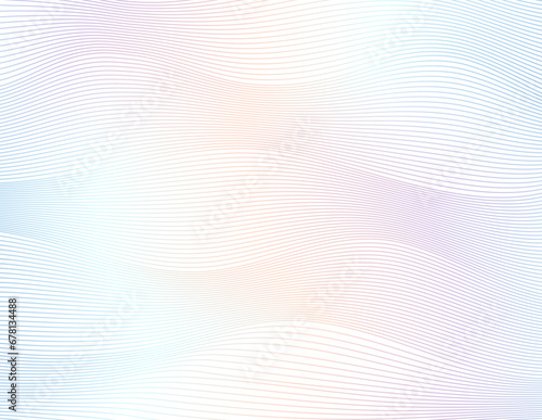 Abstract wave rainbow, holographic color gradient line pattern on white background. Contemporary vector design for elegant business card, print brochure, flyer, banners, cover book, label fabric photo