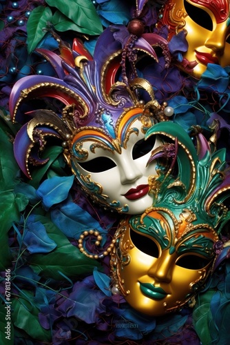 vibrant ornate Mardi Gras masks © DyrElena